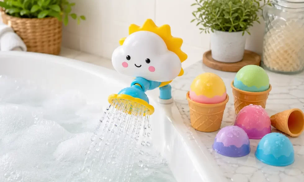 泡風呂とお風呂のおもちゃのイメージ画像