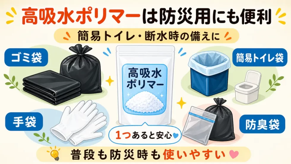 高吸水ポリマーが災害時にも役立つまとめ