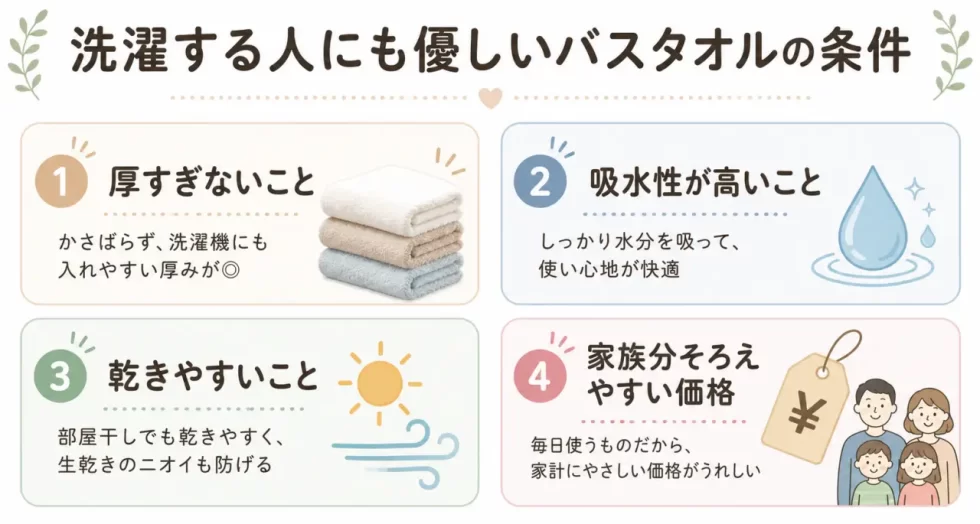 洗濯する仁美の優しいバスタオルの条件